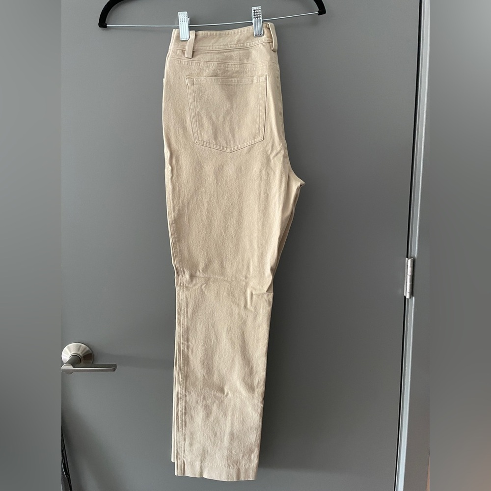 Lauren Ralph Lauren Tan High-Waisted Cotton Pants